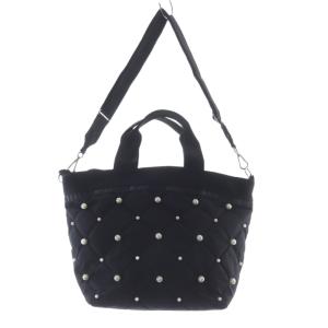 フェイクパール キルティング 2way ハンドバッグ ショルダーバッグ 黒 ブラック /SR4 SH