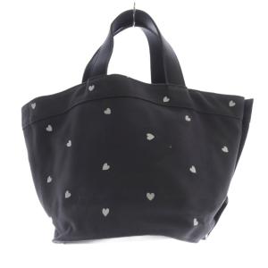 LUDLOW キャンバス レザー ハート刺繍 トートバッグ グレー