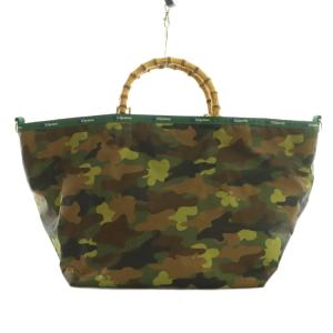 LesportSAC トートバッグ ハンド バンブーハンドル カモフラ 緑 グリーン 茶 ブラウン /SS OS SH