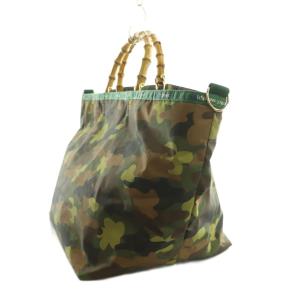 LesportSAC トートバッグ ハンド バンブーハンドル カモフラ 緑 グリーン 茶 ブラウン /SS OS SH
