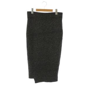 ウールシルク混 タイトスカート ロング ダークグレー /NR OS