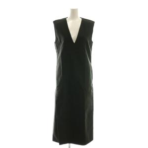 モールスキン深Vワンピース ロング BEAMS取扱い 1 ブラック /DF OS