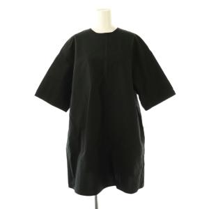 BEAUTY&YOUTH UNITED ARROWS 25SS コットンナイロン バックベルト ミニワンピース 五分袖 黒 ブラック /AT OS