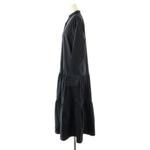 JOURNAL STANDARD L'ESSAGE スキッパーティアードワンピース マキシ ロング ストライプ 紺 ネイビー /AT OS