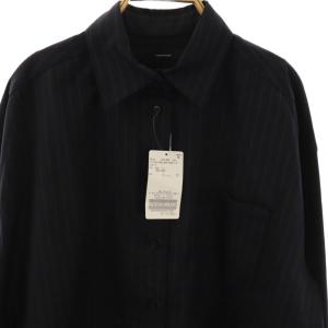 Framework 25SS TWストライプオーバーシャツ 長袖 F ネイビー /DF OS