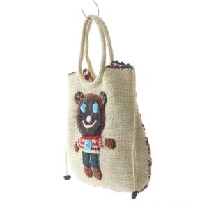 HYSTERIC GLAMOUR ハンドバッグ トート ヴィンテージ ドーナツベア クマ ニット かぎ編み マルチカラー /RI OS