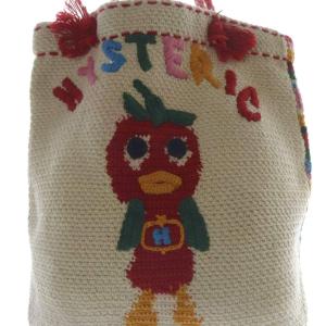 HYSTERIC GLAMOUR ヴィンテージ トマトバード ニット トートバッグ ハンドバッグ ベージュ 赤 レッド /SR