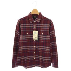メリノウール トレールシャツ スタンドカラー シャツ S 小豆色 /AT OS