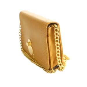 Longchamp キャヴァルケイド ショルダーバッグ フラップ チェーン キャメル 茶色 /MI OS