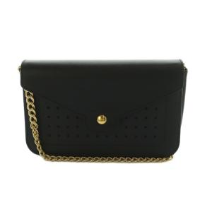 チェーンウォレット ショルダーバッグ フラップ 黒 /MI OS