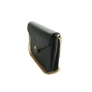 Longchamp チェーンウォレット ショルダーバッグ フラップ 黒 /MI OS