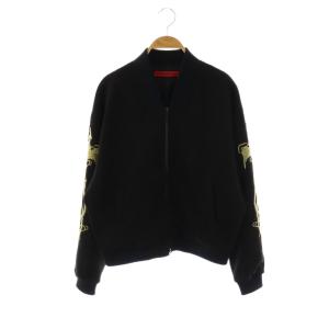 刺繍スリーブジップアップブルゾン ジャケット 40 黒 /NR OS