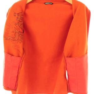 VIVIENNE TAM ドラゴン刺繍 Wジップ フリースジャケット スタンドカラー 0 オレンジ /AT OS