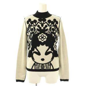 OPERA GIRL ハイネックニット セーター 長袖 ウール 1 白 ホワイト 黒 ブラック /AT