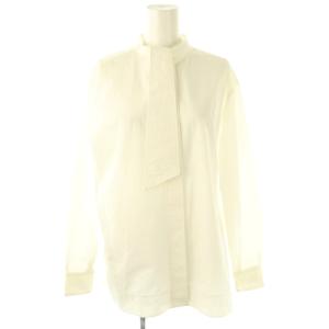 リボンタイブラウス シャツ 長袖 36 オフホワイト /DF OS