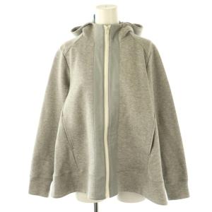 コットンポリエステルタックフレアジップアップパーカー ジャケット F グレー /HK OS