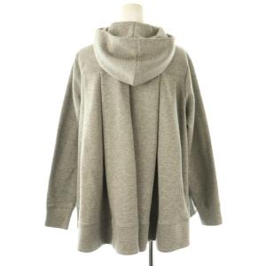 yori コットンポリエステルタックフレアジップアップパーカー ジャケット F グレー /HK OS