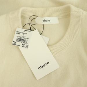 ebure 24SS カシミヤ フロントポケット クルーネックニット 38 アイボリー