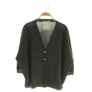 サラッとカーディガン ニット 七分袖 オーバーサイズ F チャコール /MY OS