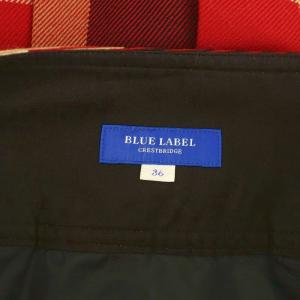 BLUE LABEL CRESTBRIDGE チェックスカート ラップ ミニ ウール 36 レッド /MY OS