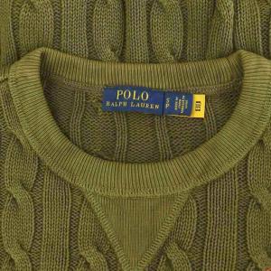 POLO RALPH LAUREN ケーブルニット セーター 長袖 クルーネック SP カーキ /MY OS