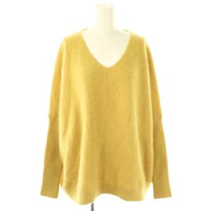 オーバーラクーンニット セーター 長袖 F イエロー /DF OS