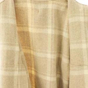 ADORE リバーヘリンボーンジャケットコート チェック ケープ付き 38 ベージュ