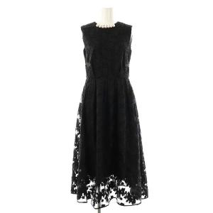 オーガンフラワージャガードワンピース フェイクパール 1 黒 /CX OS