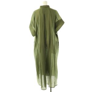 UN3D. ワイドノースリーブロングシアーシャツ ワンピース F カーキ /DF OS