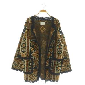 24AW RUG PATTERN KNIT JACKET F ブラック ブラウン
