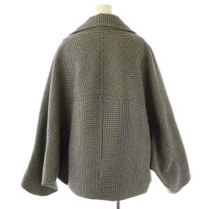 christian wijnants チェック ショートコート チェスター 36 黒 ブラック 白 ホワイト /AT OS