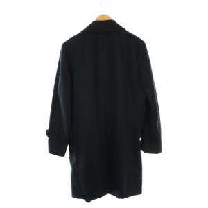 DURBAN PIACENZA カシミヤ ステンカラーコート ロング S 紺 ネイビー /AT OS