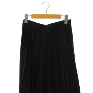 EPOCA サテンプリーツスカート 40 ブラック /DO OS