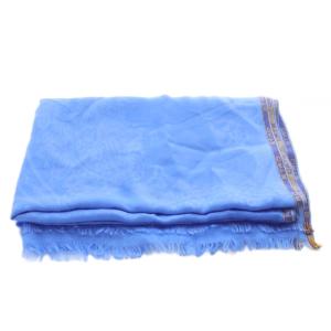 ETRO カシミヤシルク混 ペイズリー ストール 青 ブルー /SR32