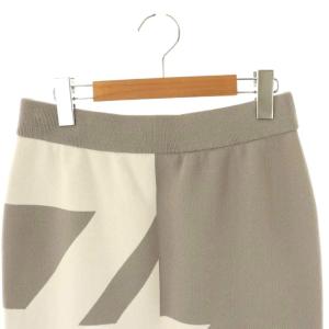 ADORE ビックハウンドトゥースニットスカート タイト マキシ ロング 38 グレー 白 ホワイト /AT OS