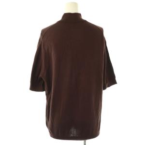 JOHN SMEDLEY コットン ハイネック 半袖 ニット カットソー S 茶 ブラウン /AT OS