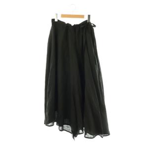 22SS リネンスカート フレア ロング 1 ブラック FG-S20-300 /HK OS