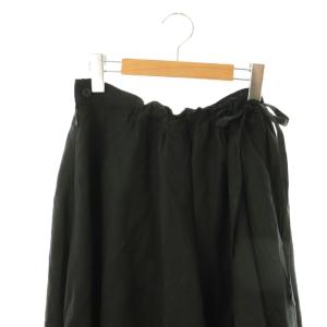 Yohji Yamamoto 22SS リネンスカート フレア ロング 1 ブラック FG-S20-300 /HK OS