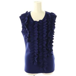 フリル ノースリーブ カットソー S ブルー