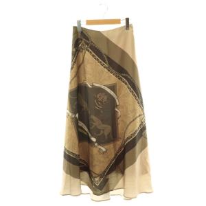 アメリ AMERI MEDI TWIN CHEETAH FAKE SCARF SKIRT スカートフレア