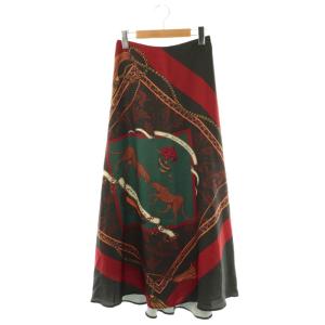 MEDI TWIN CHEETAH FAKE SCARF SKIRT スカート フレア マキシ ロング