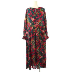 HOUSE OF LOTUS ドローイングフラワーワンピース シルク M マルチカラー