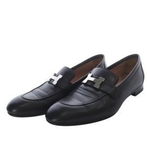 モカシン パリ ローファー レザー 38 ブラック