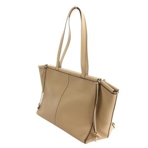 LOEWE クッショントート バッグ ロゴ型押し ベージュ
