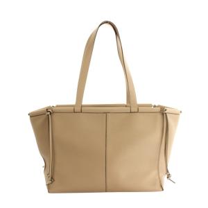 LOEWE クッショントート バッグ ロゴ型押し ベージュ