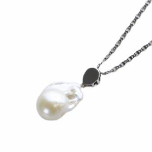 Alexander McQueen パール ロングネックレス ペンダント シルバー色 /SR20