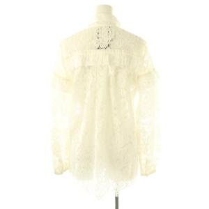Adonisis レース シャギー ブラウス 長袖 F 白 ホワイト /AT OS