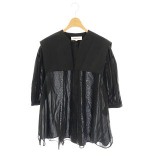 25AW SAILOR-COLOR BLOUSE ブラウス 五分袖 38 ブラック /HK OS