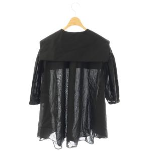ENFOLD 25AW SAILOR-COLOR BLOUSE ブラウス 五分袖 38 ブラック /HK OS