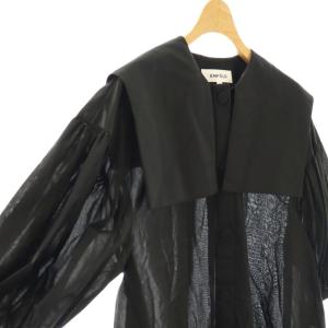 ENFOLD 25AW SAILOR-COLOR BLOUSE ブラウス 五分袖 38 ブラック /HK OS